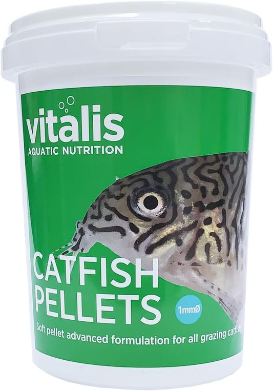 Vitalis Catfish Pellets Xs 260G & Plec Pellets (8Mm) 300G For Catfish & Pleco Bottom Feeder Fish Food Aquarium Tank