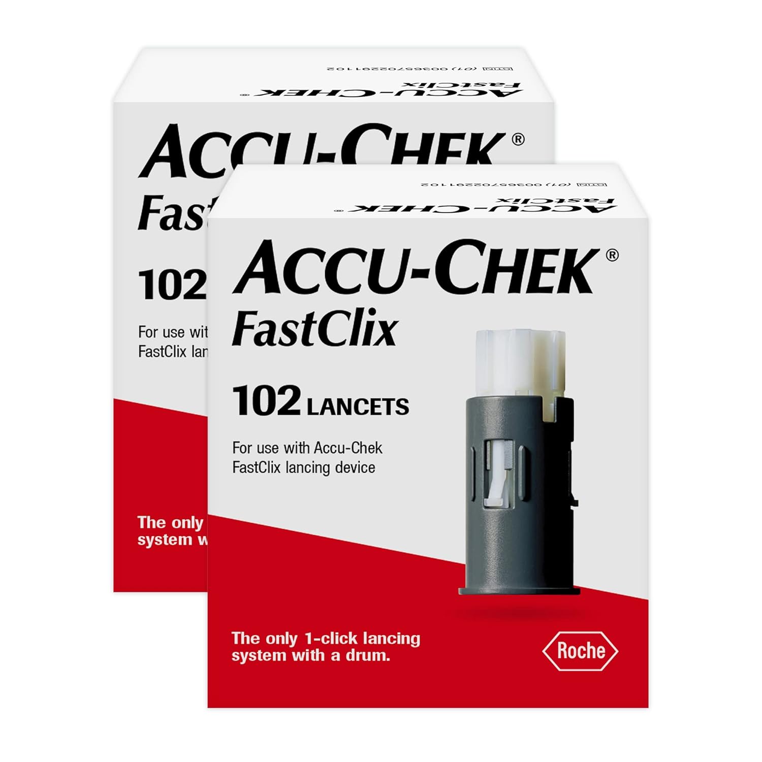 Accu-Chek Fastclix Diabetes Lancets For Diabetic Blood Glucose Testing (2 Packs Of 102)(Packaging May Vary)