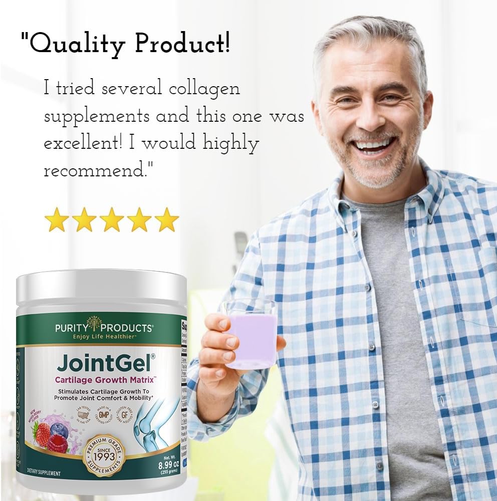 Purity Products JointGel Formula Collagen Peptides + MSM - Supports Joint Flexibility + Fortify Joint Cartilage - Berry Powder - 30 Day Supply : Health & Household