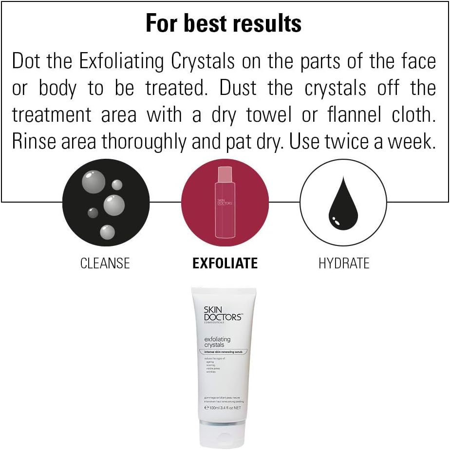 Skin Doctors Exfoliating Crystals | Face Scrub | Body Scrub | Exfoliating Cream | Microbead-free I Renewing Scrub I 100ml : Amazon.co.uk: Beauty