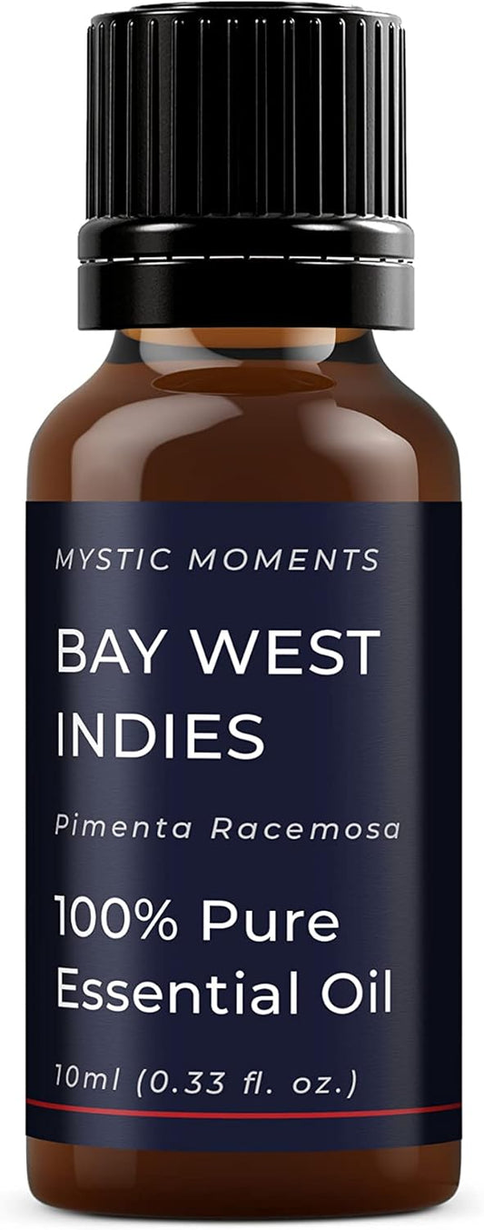 Mystic Moments | Bay West Indies Essential Oil 10ml - Pure & Natural oil for Diffusers, Aromatherapy & Massage Blends Vegan GMO Free