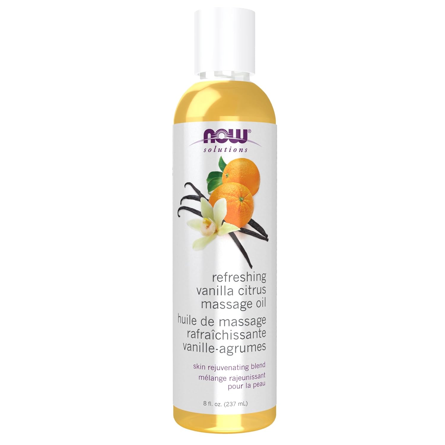 NOW Solutions, Refreshing Vanilla Citrus Massage Oil, Skin Rejuvenatin