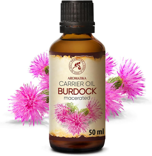 Burdock Oil 50Ml - Arctium Lappa Root Extract - 100% Pure & Natural - Best Hair Oil - Great Benefits For Skin - Hair - Face - Body Care - Glass Bottle - Oils Burdock Seed