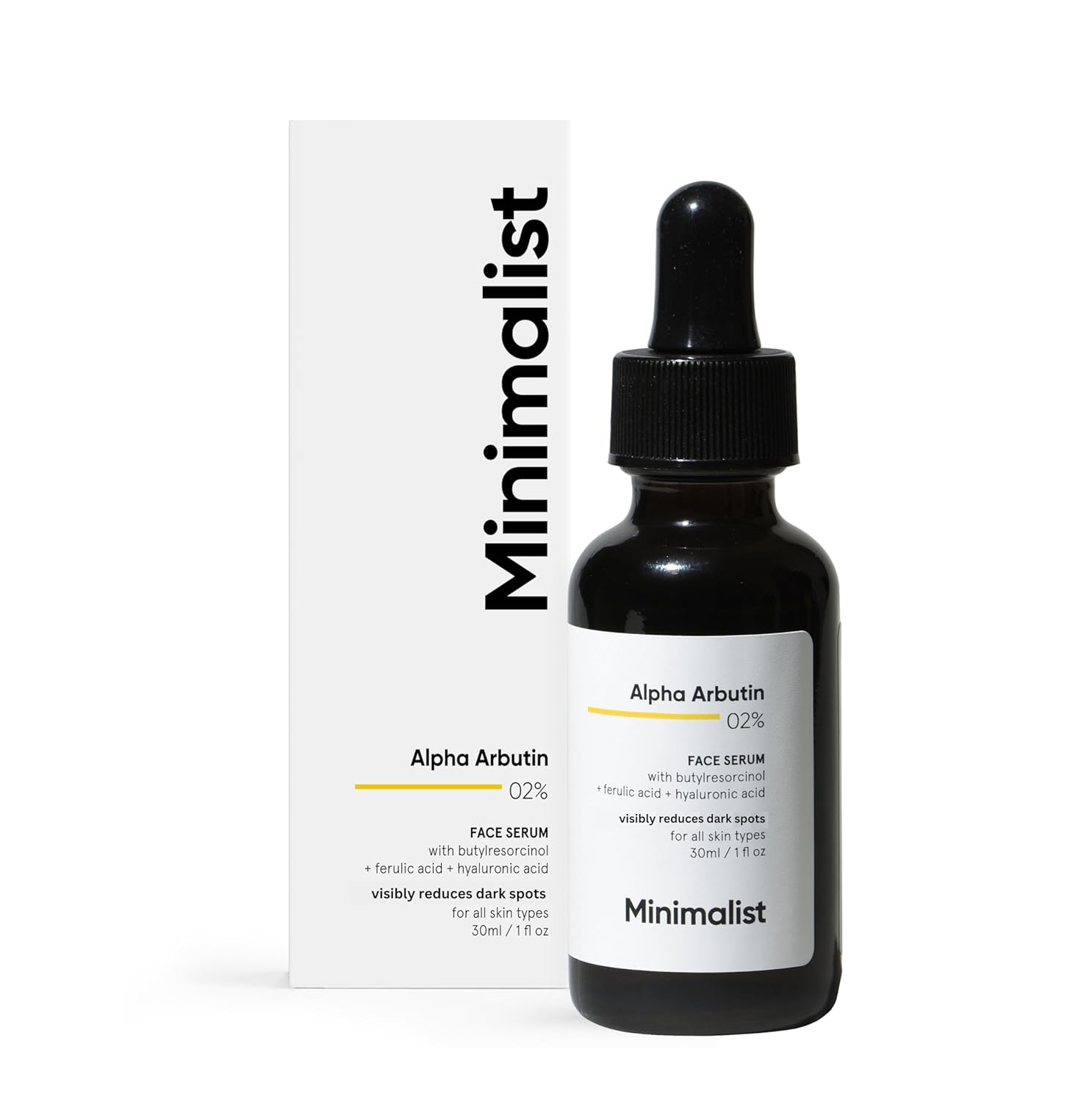 Minimalist 2% Alpha Arbutin Serum For Removing Pigmentation, Acne Marks, Dark Spots, Tanning & Blemishes | For Brighter & Even Tone | For Women & Men | 1 Fl Oz / 30 Ml