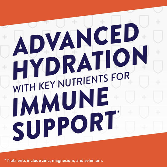Pedialyte With Immune Support Electrolyte Solution, Peach Mango, Hydration Drink With Zinc, Selenium, And Magnesium, 1 Liter, Pack Of 4