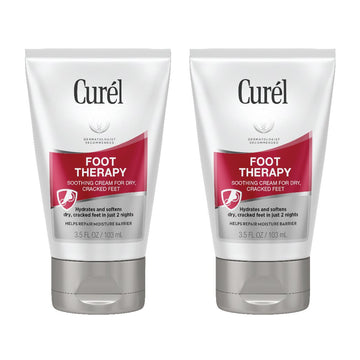 Curél Foot Therapy Cream, Soothing Lotion for Dry, Callused Feet and Cracked Heels, Quick Absorbing, Humectant Moisturizer, 3.5 Ounce (Pack of 2), with Shea Butter, Coconut Milk, and Vitamin E