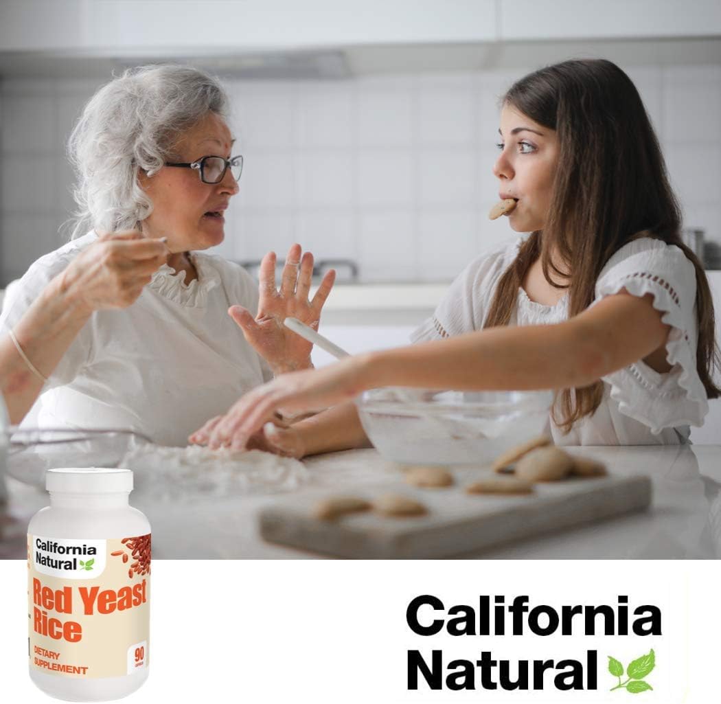 California Natural Red Yeast Rice Extract 600mg Cardiovascular & Heart Health - Support Healthy Cholesterol - High Potency Cholesterol Supplement - Vegetarian - 90 Capsules (Pills) : Health & Household