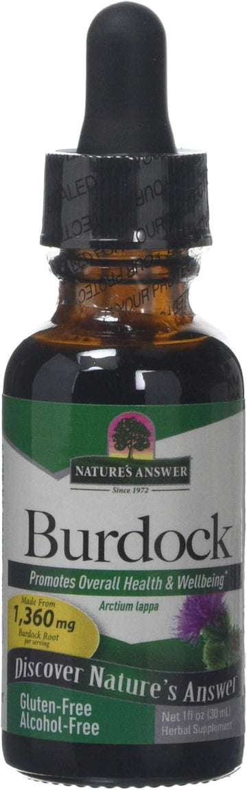 Nature'S Answer - Burdock Root - 30Ml - Natural Herbal Extract - Supports Healthy Skin & Detoxification - Promotes Overall Well-Being