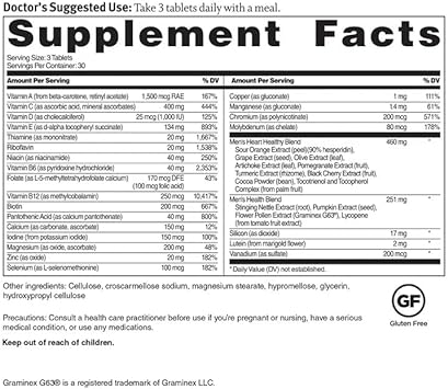 Dr. Sinatra Heart Healthy Multivitamin for Men with Vitamin D 1000 IU, A, B12, C, E, and Zinc, 90 Tablets (30-Day Supply)