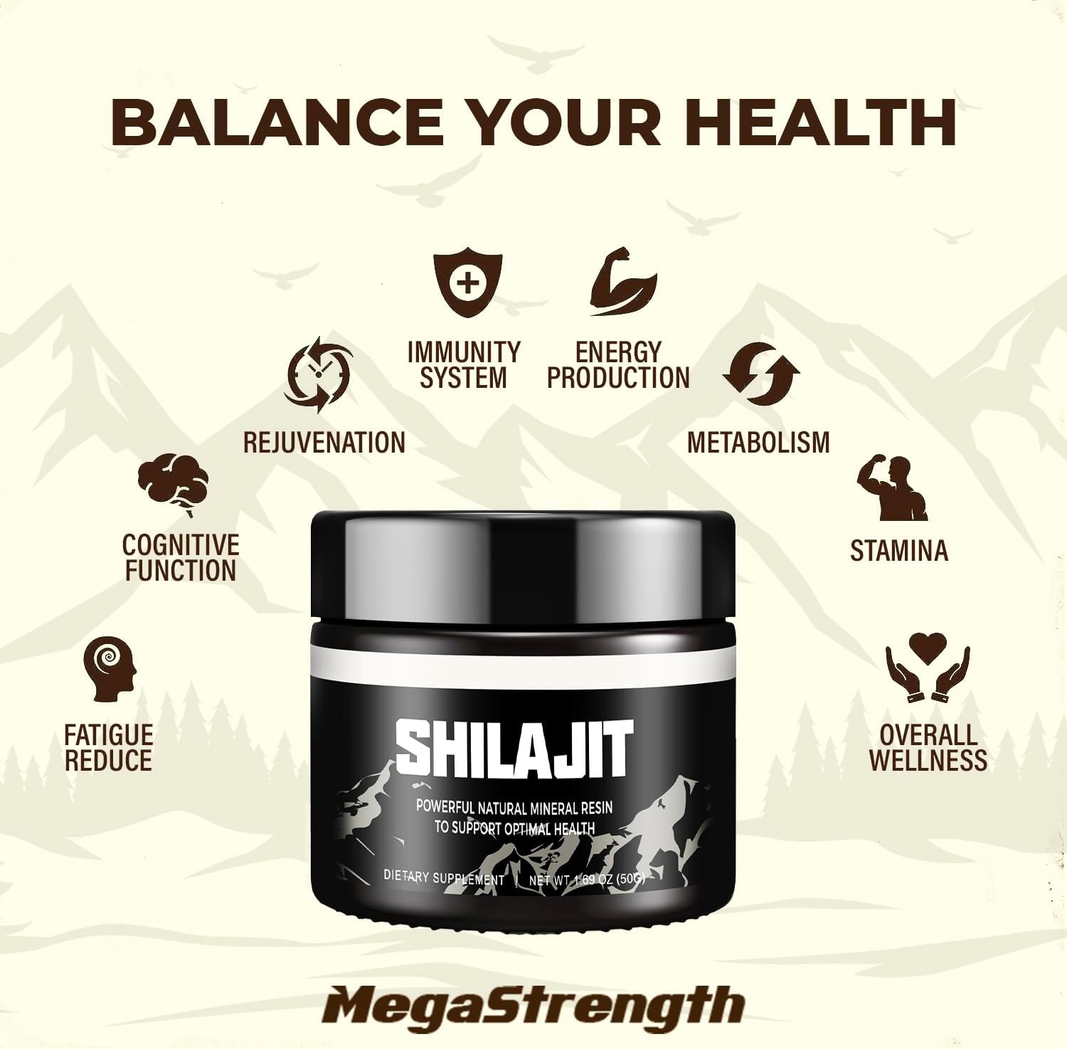 MegaStrength Shilajit, 600mg, Shilajit Supplement, Authentic Shilajit 