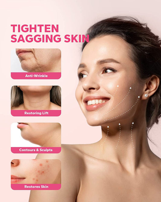Fairyface V Line Lifting Mask, 5 Count Double Chin Reducer, Lifting Hydrogel Collagen Mask With Aloe Vera And Seaweed, Hydrating And Anti-Aging, Creating A V-Shaped Face Full Of Vitality