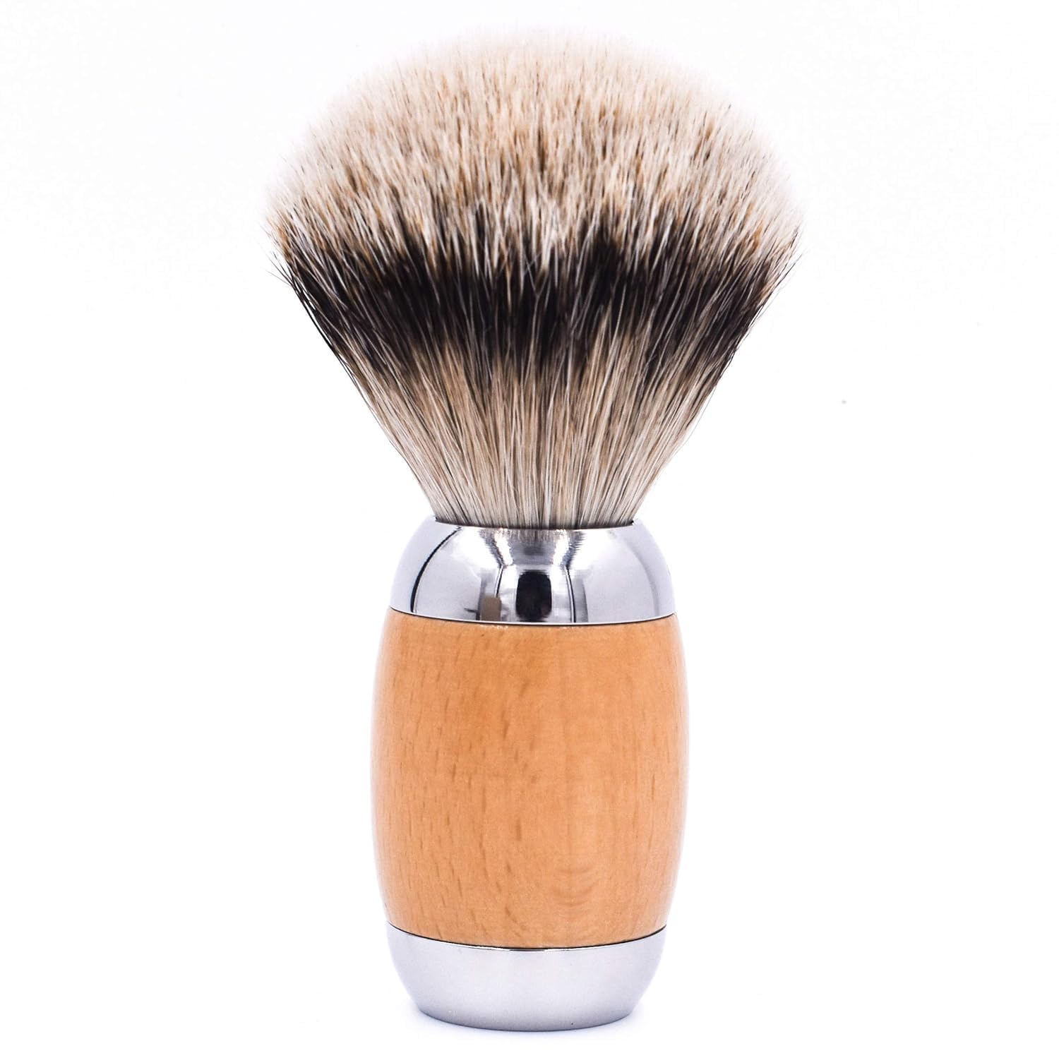 Taconic Shave'S Extra Dense 100% 3-Band Silvertip Badger Luxury Shaving Brush –Deluxe Beechwood And Chrome Handle - Shaving Stand Included