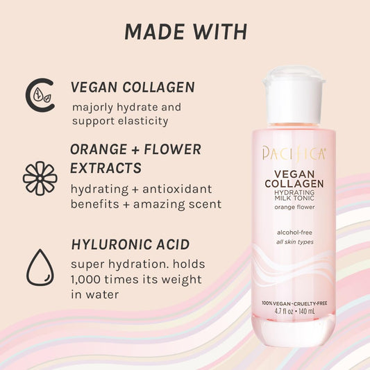 Pacifica Vegan Collagen Hydrating Milk Tonic Unisex Tonic 4.7 Oz