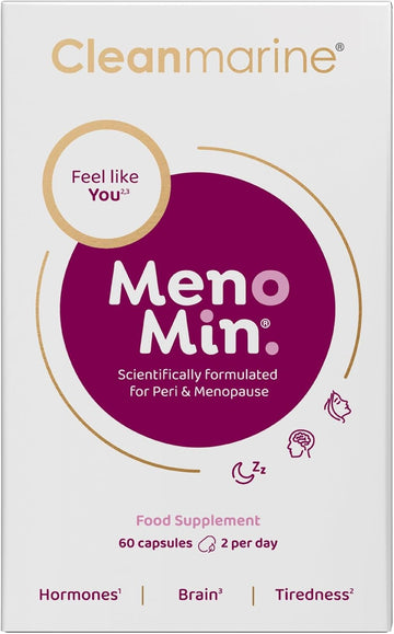 Cleanmarine Menomin - Menopause Support - Highly Absorbable Omega 3 With Soy Isoflavones - Vitamins B1, B2, B6, B12, Folic Acid, Biotin And D3-30 Servings - 120 Capsules - Multipack