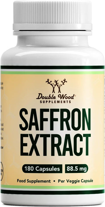 Double Wood Saffron Supplement |180 Servings Of High Strength Saffron Capsules - 88.5Mg Saffron Extract Per Serving | Weight Management, Heart Health, Mental Clarity & Eye Health | Uk Manufactured