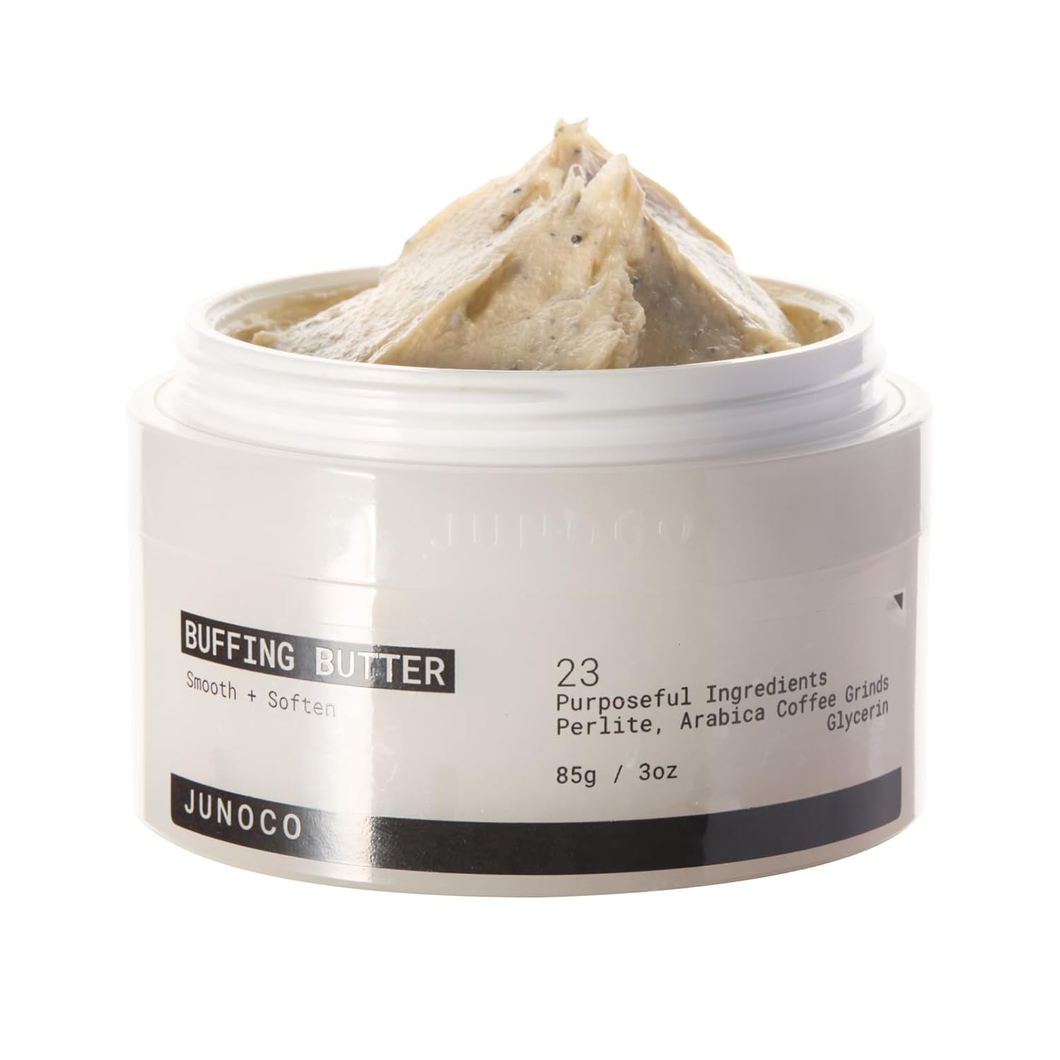 Juno & Co. Buffing Butter, Buttery Body Scrub With Refillable Pod For Exfoliating & Hydrating 85 G/3.0 Oz