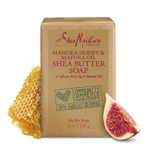 SheaMoisture Shea Butter Soap Manuka Honey And Mafura Oil Bar Soap for Dry Skin Body Soap Cleanser With Shea Butter 8oz