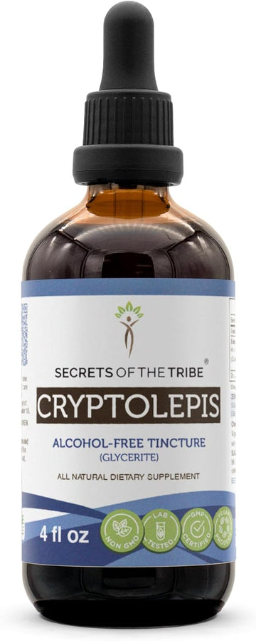 Secrets Of The Tribe Cryptolepis Tincture Alcohol-Free Extract, High-Potency Herbal Drops, Tincture Made From Wildcrafted Cryptolepis Sanguinolenta 4 Oz