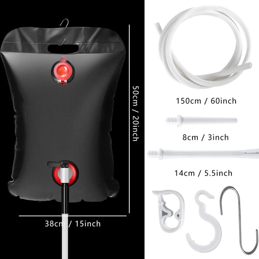 10L Super-large Capacity Enema Bag ?Coffee Enema Bag Kit with 5.0 ft. Long Silicone Hose ,2 Multi-Size Reusable Tips, Controlable Water Flow Valve- Coffee, Shower, Douche & Home Adult Enema Kit?Black?