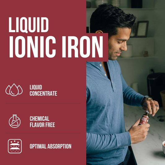 Ionic Liquid Iron Supplement (236 Servings) ? Highest Absorption Rate Allows for Smaller Dose & Less Stomach Issues - Non-Flavored, Vegan, Ionically Charged, Earth-Sourced Minerals