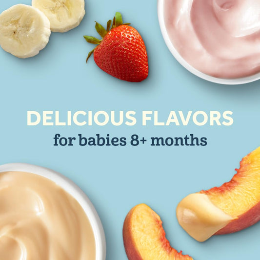 Gerber Baby Food, Yogurt Blends Snack, Strawberry Banana, Crawler, 8+ months, Baby Snacks, Baby Yogurt, No Artificial Flavors or Sweeteners, No Preservatives, 4 oz Tubs (Pack of 2)