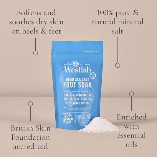 Westlab Dead Sea Foot Soak 450G - Dry Cracked Heels & Hard Rough Skin