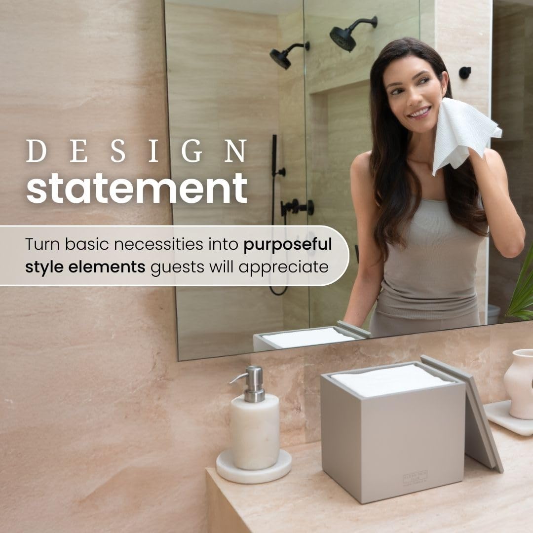 Clean Skin Club Cement Box For 50 Disposable Clean Towels Xl (Towels Not Included), Concrete Container For Face Towelettes Bathroom Counter Storage, Stone Bin For Cleansing Facial Dry Wipes : Beauty & Personal Care