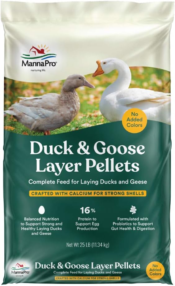 Manna Pro Duck Layer Pellet | High Protein For Increased Egg Production | Formulated With Probiotics To Support Healthy Digestion | 25 Pounds