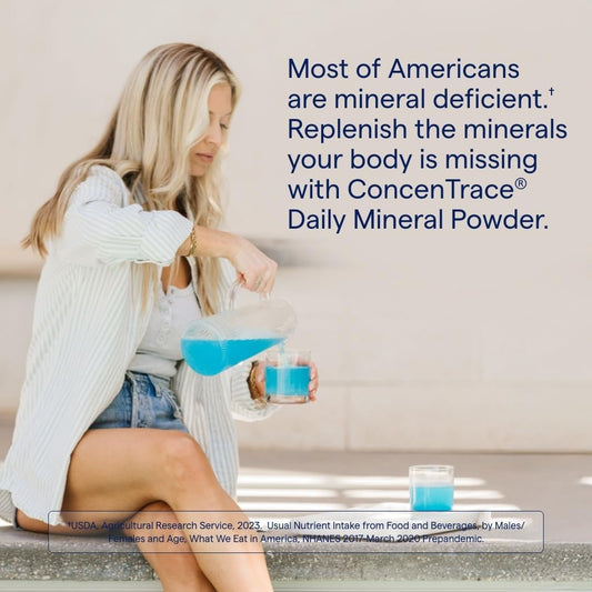 Trace Minerals Concentrace Daily Mineral Powder 60 Servings - 700Mg Of Concentrace Per Serving (17 Drops) Full Spectrum For Whole Body Wellness- Blue Acai Flavor