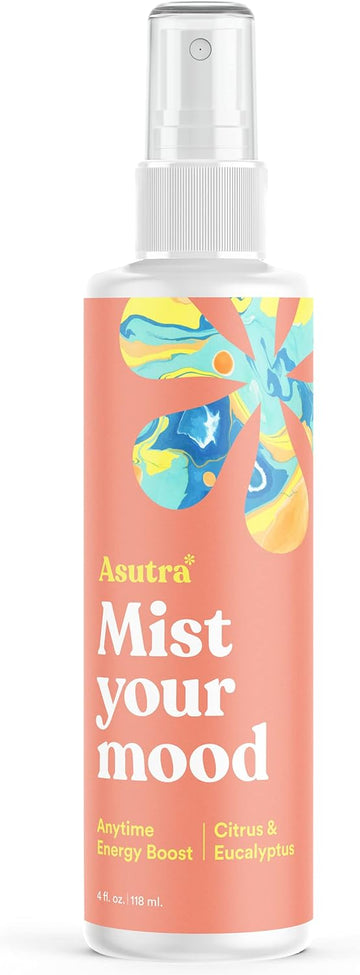 ASUTRA Premium Aromatherapy Mist -"ANYTIME ENERGY BOOST" - Awaken Your Senses - 100% ALL NATURAL & ORGANIC Room & Body Mist, Essential Oil Blend - Citrus & Eucalyptus - 100% GUARANTEED