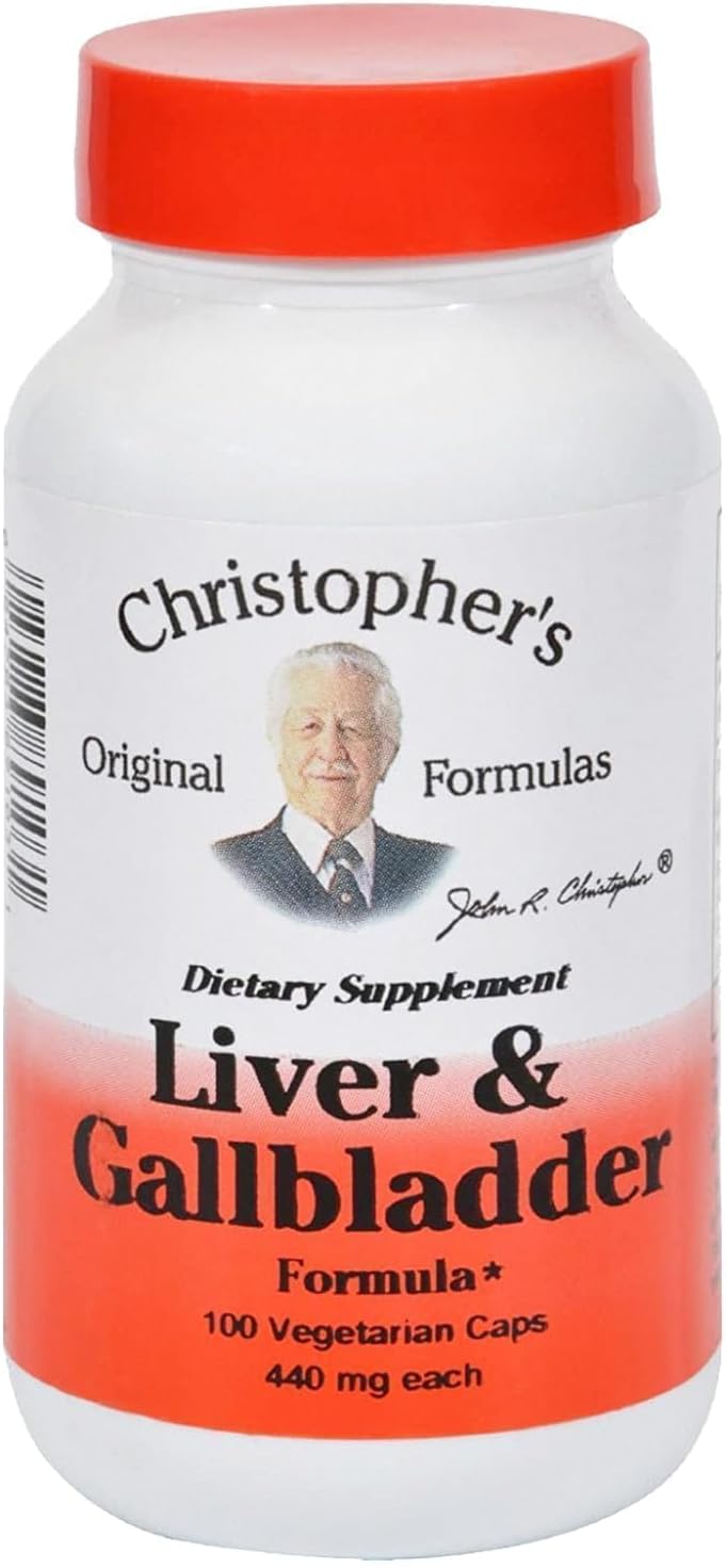 Dr. Christopher's Liver & Gallbladder Formula Capsules - Gallbladder Supplements with Digestive Enzymes - Supports Digestive System with Natural Herbs