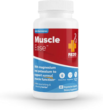 Redd Remedies, Muscle Ease, Magnesium And Potassium Formula To Support Muscle Function, 60 Vegan Capsules