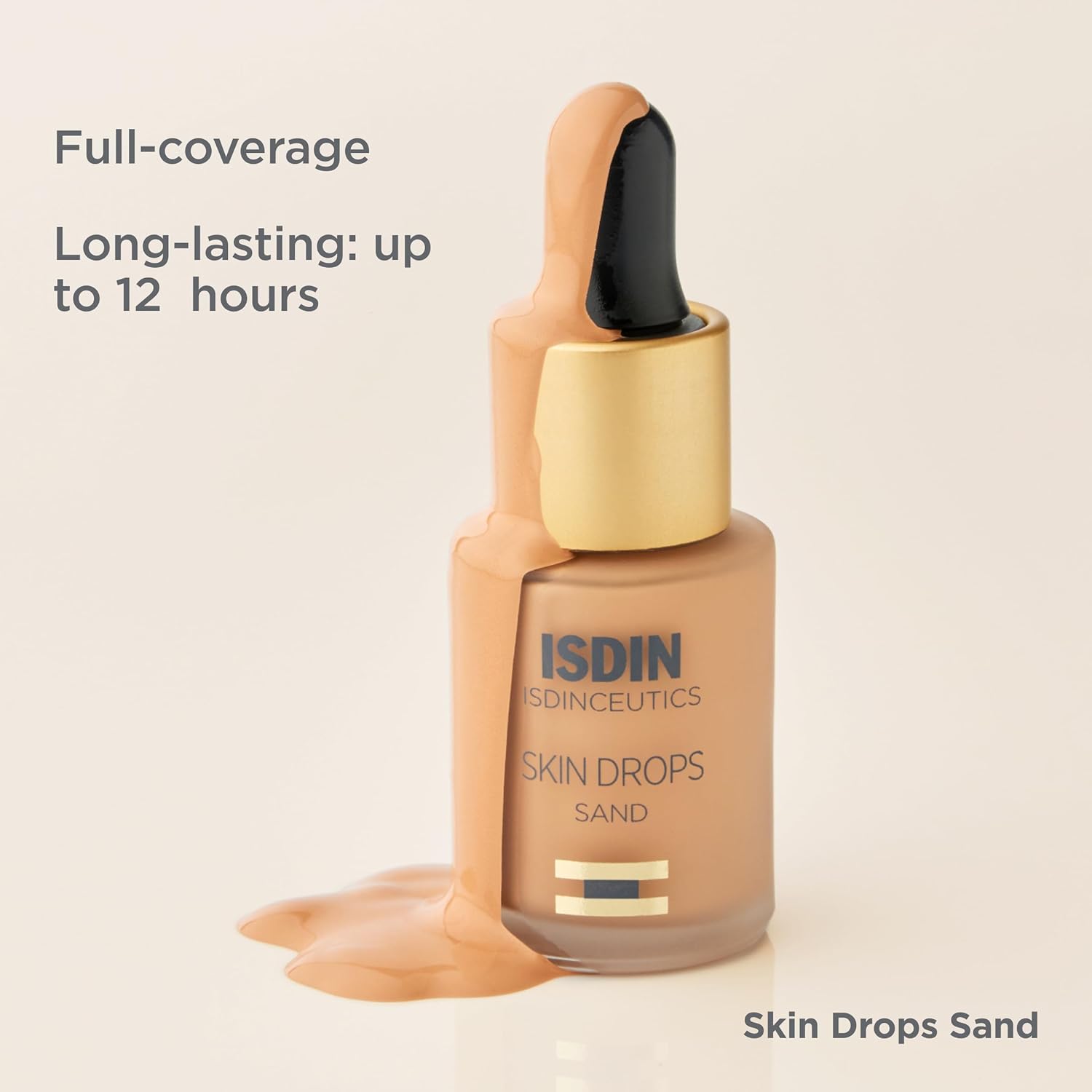 ISDIN Skin Drops, Face and Body Makeup Lightweight and High Coverage Foundation, Sand Shade for Fair to Light Skin Tone : Beauty & Personal Care
