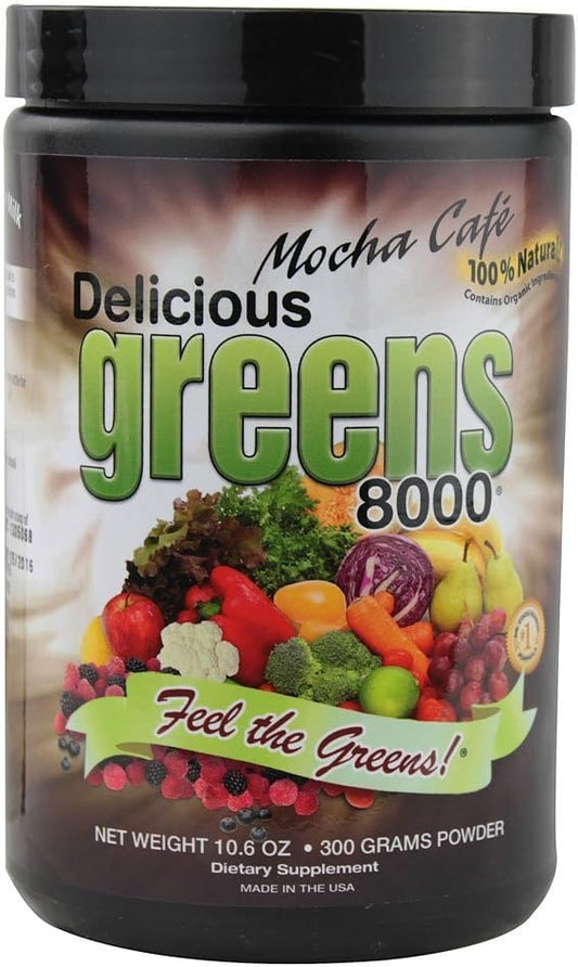Delicious Greens 8000 Green Food Supplement, Mocha Cafe, 10.6 Ounce : Health & Household