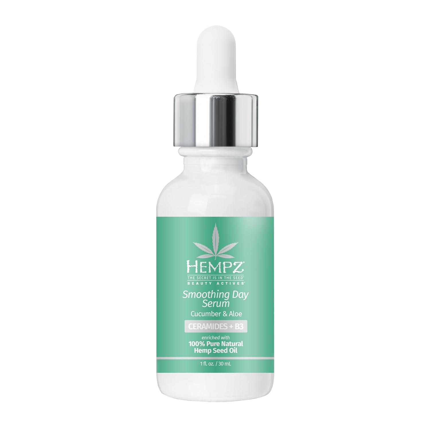 Hempz Cucumber Aloe, Facial Serum, Beauty Actives With Cermanides For Dry To Normal Skin, For Men And Women, 1Oz