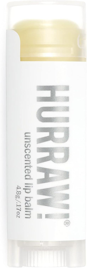 Hurraw! Unscented Lip Balm: Organic, Certified Vegan, Cruelty And Gluten Free. Non-Gmo, 100% Natural Ingredients. Bee, Shea, Soy And Palm Free. Made In Usa