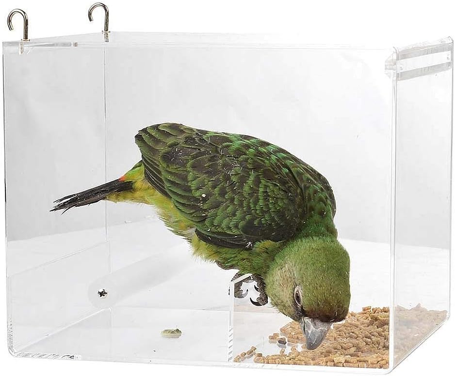 Parrot Food Mate - Acrylic Less Mess Feeder - Large African Greys :Pet Supplies