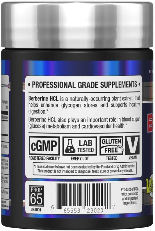 Allmax Essentials Berberine Hcl - 30 Capsules - Healthy Glucose Metabolism - Metabolic Support - Vegetarian, Gluten Free - 30 Servings