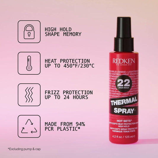 Redken Thermal Spray 22 Heat Protectant Setting Mist For All Hair Types
