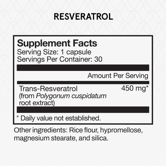 Momentous Resveratrol Supplement 450Mg - Trans-Resveratrol For Healthy Aging, Brain & Heart Support - Nsf Certified, Gmo-Free, Gluten Free, 30 Servings