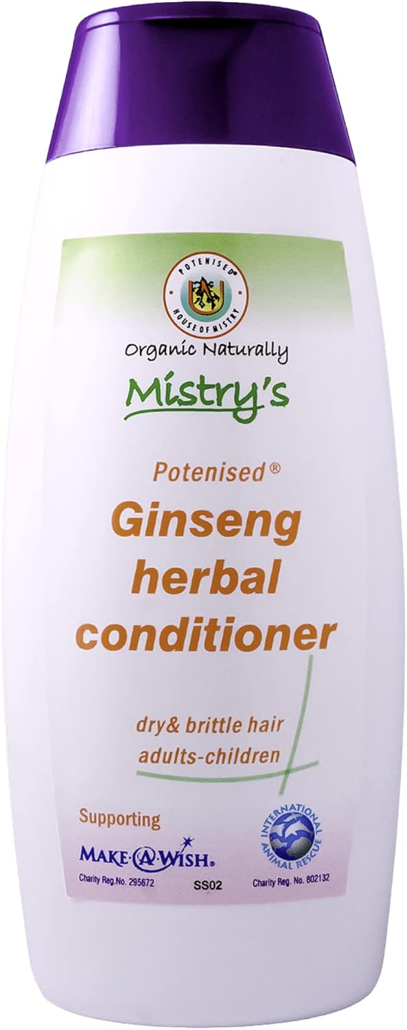 Mistry'S Ginseng Herbal Conditioner 200Ml - Hair Care Scalp Scrub Conditioner, Gentle - Suitable For All Ages And Hair Types, Additive Free, Vegan