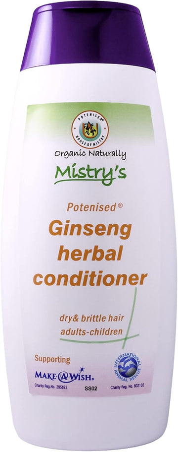 Mistry'S Ginseng Herbal Conditioner 200Ml - Hair Care Scalp Scrub Conditioner, Gentle - Suitable For All Ages And Hair Types, Additive Free, Vegan
