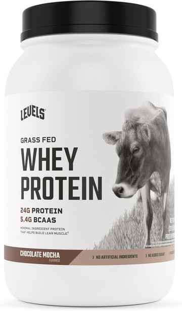 Levels Grass Fed 100% Whey Protein, No Hormones, Chocolate Mocha, 2LB