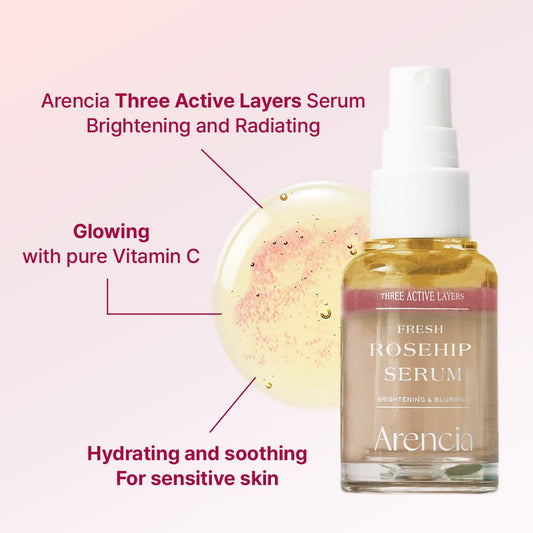 Fresh Rosehip Spray Serum Mist - Anti-Aging, Deep Hydration, Anti Wrinkle, All In One Care - Korean Skincare