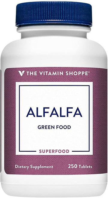 The Vitamin Shoppe Alfalfa 500 MG - Natural Green Food Supplement, Nature's Superfood - Antioxidant Green Superfood (250 Tablets)