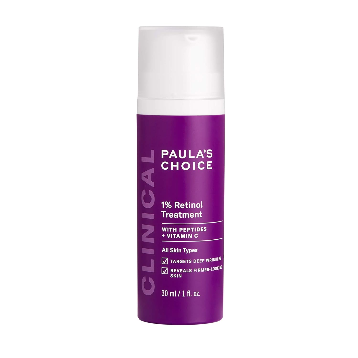 Paula'S Choice Clinical 1% Retinol Treatment Cream With Peptides, Vitamin C & Licorice Extract, Anti-Aging & Wrinkles, 1 Ounce