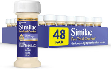 Similac Pro-Total Comfort* Infant Formula with Iron, Gentle, Easy-to-Digest Formula, with 2'-FL HMO for Immune Support, Non-GMO, Ready-to-Feed Baby Formula, 2-fl-oz Bottle, Pack of 48