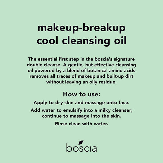 Boscia Makeup-Breakup Cool Cleansing Oil - Vegan & Cruelty-Free - Oil-Based Face Cleanser Makeup Remover - For Dry, Normal, Combination & Oily Skin Types - With Rose Hip & Vitamin E - 150 Ml