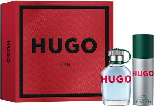Hugo Men'S 2 Piece Hugo Man Eau De Toilette Festive Giftset Including An Eau De Toilette 75Ml And Deodorant Spray 150Ml