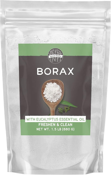Birch & Meadow Borax With Eucalyptus Essential Oil, 1.5 Lb, Fresh Scent, Cleaning & Laundry